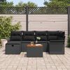 vidaXL Conjunto de Sof&aacute; de Jardim 7 pcs Preto Rattan Sint&eacute;tico