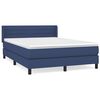 vidaXL Cama com molas/colch&atilde;o 140x190 cm tecido azul