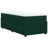 vidaXL Cama com molas/colch&atilde;o 100x200 cm veludo verde-escuro