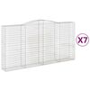 vidaXL Cestos gabi&atilde;o arqueados 7pcs 400x50x200/220cm ferro galvanizado