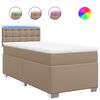 vidaXL Cama com molas/colch&atilde;o 90x190 cm couro artificial cappuccino