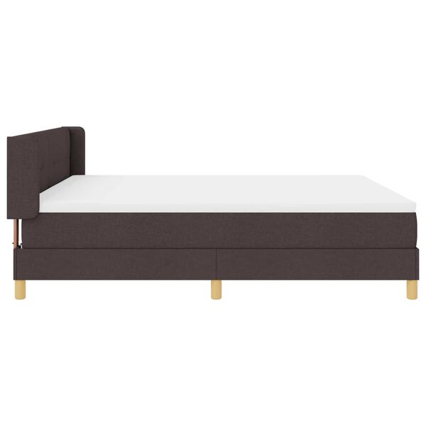 vidaXL Cama Box com colch&atilde;o Marrom Escuro 200 x 180 cm Poli&eacute;ster