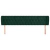 vidaXL Cabeceira de cama c/ abas veludo 183x23x78/88cm verde-escuro