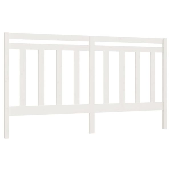 vidaXL Cabeceira de cama 206x4x100 cm pinho maci&ccedil;o branco