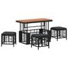 vidaXL Conjunto de Jantar para Jardim com almofada 4 pcs Preto e Cinza