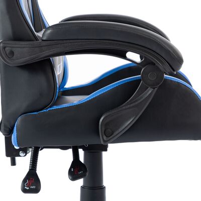 vidaXL Cadeira estilo corrida couro artificial azul