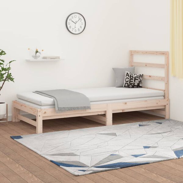 vidaXL Estrutura sof&aacute;-cama de puxar 2x(90x190) cm pinho maci&ccedil;o