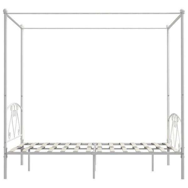 vidaXL Estrutura de cama com dossel metal branco 140x200 cm