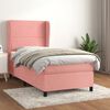 vidaXL Cama com molas/colch&atilde;o 90x190 cm veludo rosa