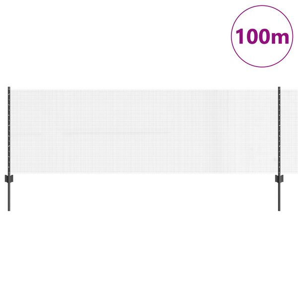 vidaXL Cerca com Poste Cinzeto 0,8 x 100 m A&ccedil;o e PVC