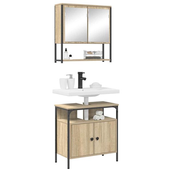 vidaXL Conjunto de M&oacute;veis para Banheiro 2 pcs Castanho 60 x 30 x 60 cm