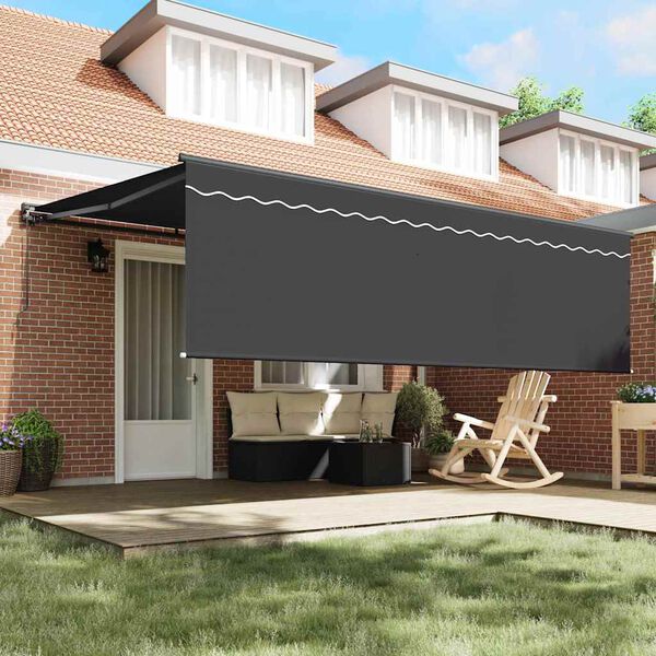 vidaXL Toldo Retr&aacute;til Antracite 450 &times; 300 cm Poli&eacute;ster e Alum&iacute;nio