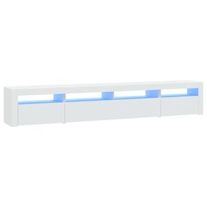 vidaXL M&oacute;vel de TV com luzes LED 240x35x40 cm branco
