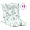 vidaXL Almofada de Cadeira Baixa 6 pcs Branco 100 x 50 x 7 cm oxford