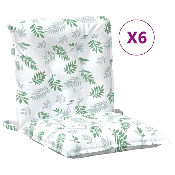vidaXL Almofada de Cadeira Baixa 6 pcs Branco 100 x 50 x 7 cm oxford