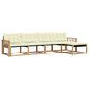vidaXL Conjunto de Sof&aacute;s para Exterior 5 pcs Branco e Creme