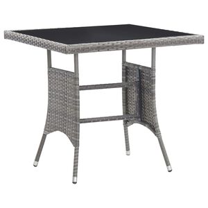 vidaXL Mesa de jardim 80x80x74 cm vime PE cinzento