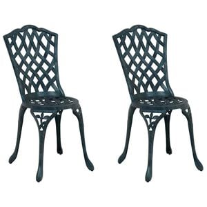 vidaXL Cadeira de Jardim 2 pcs Verde 39 x 40 x 87cm Alum&iacute;nio