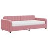 vidaXL Sof&aacute;-cama com colch&atilde;o 90x200 cm veludo rosa