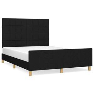 vidaXL Estrutura de cama sem colch&atilde;o 140x200 cm tecido preto