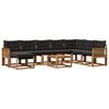 vidaXL Conjunto de Sof&aacute;s para Exterior 9 pcs Natural e Preto