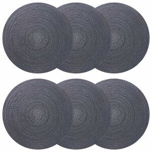 vidaXL Sousplat de Juta 6 unid. Cinzento-escuro 100% Juta Tossa