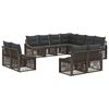 vidaXL Conjunto de Sof&aacute; de Jardim 11 unid. Cinzento vime PE