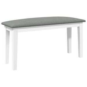 vidaXL Banco 90 cm madeira seringueira maci&ccedil;a branco