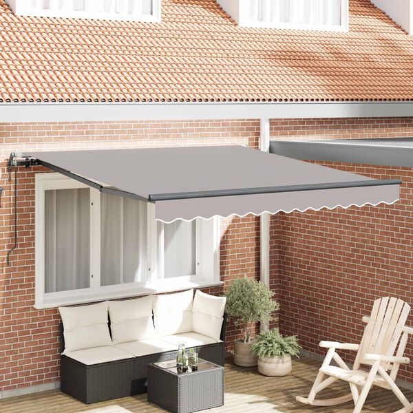 vidaXL Toldo Retr&aacute;til Cinzento-claro 300 x 250 cm Tecido e Alum&iacute;nio