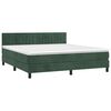 vidaXL Cama com molas/colch&atilde;o 180x200 cm veludo verde-escuro