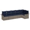 vidaXL Conjunto de Sof&aacute; de Jardim 6 unid. Cinzeto vime PE