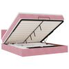 vidaXL Cama otomana com colch&atilde;o & LEDs 180x200cm veludo rosa