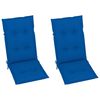 vidaXL Cadeiras de jardim c/ almofad&otilde;es azul real 2 pcs teca maci&ccedil;a