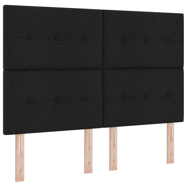 vidaXL Cama Box com colch&atilde;o com led Preto 160 x 200 cm tecido