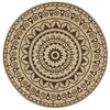 vidaXL Tapete artesanal em juta com impress&atilde;o a castanho escuro 90 cm