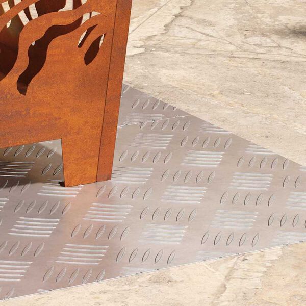 vidaXL Degrau Retangular 2 pcs Prateado 70 x 40 cm Alum&iacute;nio