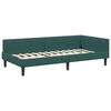 vidaXL Estrutura de Cama de Canto com Colch&atilde;o 2 pcs Verde Veludo