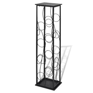 vidaXL Garrafeira de metal, suporte para 8 garrafas de vinho