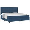 vidaXL Cama Box com almofada com cabeceira Azul 200 x 200 cm tecido