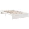 vidaXL Cama com estante sem colch&atilde;o 120x200 cm pinho maci&ccedil;o branco
