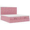 moldura de cama otomana vidaXL com colch&atilde;o rosa 200x200cm Veludo