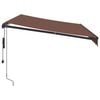 vidaXL Toldo retr&aacute;til autom&aacute;tico 350x250 cm castanho