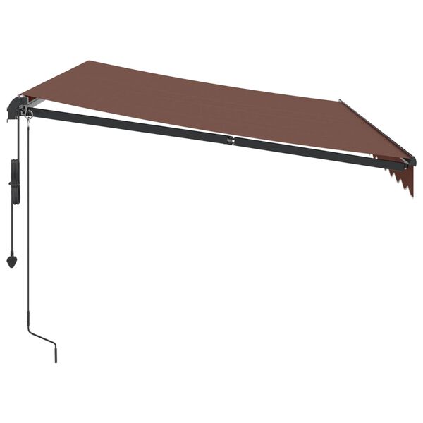 vidaXL Toldo retr&aacute;til autom&aacute;tico 350x250 cm castanho