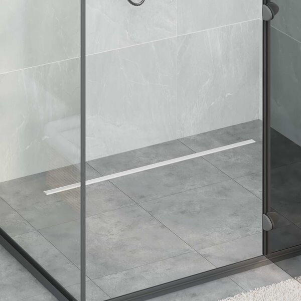 vidaXL Ralo de Chuveiro 360&deg; com Modelo Slim Prateado 90 cm