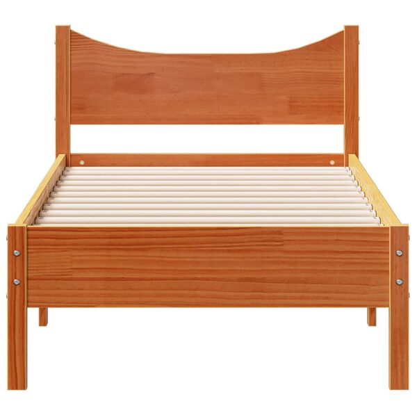vidaXL Cama sem colch&atilde;o 90x190 cm madeira de pinho maci&ccedil;a castanho-mel