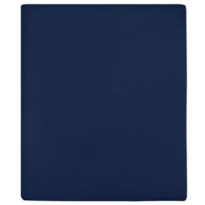 vidaXL Len&ccedil;ol ajust&aacute;vel 90x200 cm algod&atilde;o jersey azul marinho