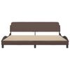 vidaXL Estrutura de cama Dover 200x200cm couro artificial castanho