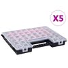 vidaXL Caixas com divis&oacute;rias ajust&aacute;veis 5 pcs 385x283x50 mm pl&aacute;stico