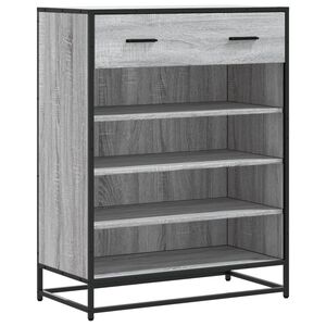 vidaXL Sapateira 75x38x97,5 cm deriv. de madeira/metal cinzento sonoma