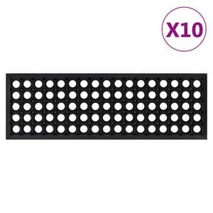 vidaXL Tapetes para degraus de escada 10 pcs 25x75 cm borracha